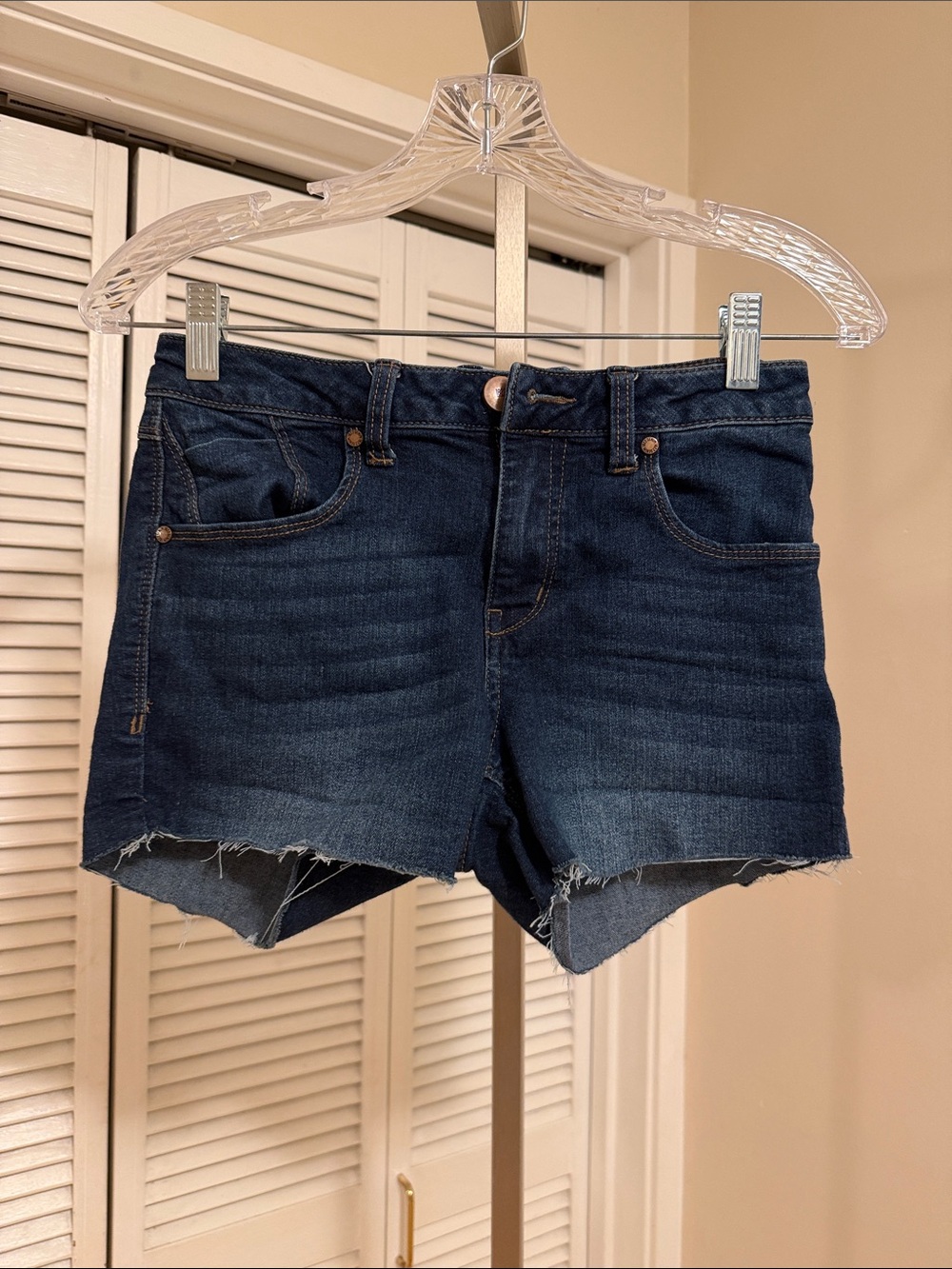 1822 Denim Dark Blue Cutoff Jean Shorts